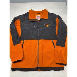 Texas Longhorns‎ NCAA Fleece Jacket Mens XL Orange Black Embroidered Full Zip